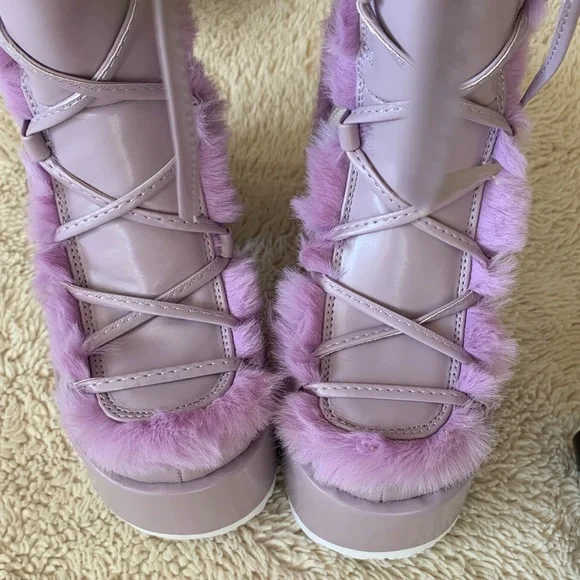 pure vigilance demonia red platform boots